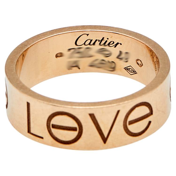 Pre Owned Cartier Love 18K Rose Gold Ring Size 49