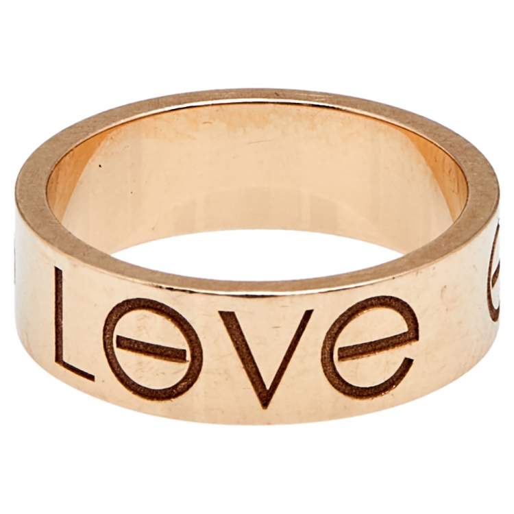 Pre Owned Cartier Love 18K Rose Gold Ring Size 49