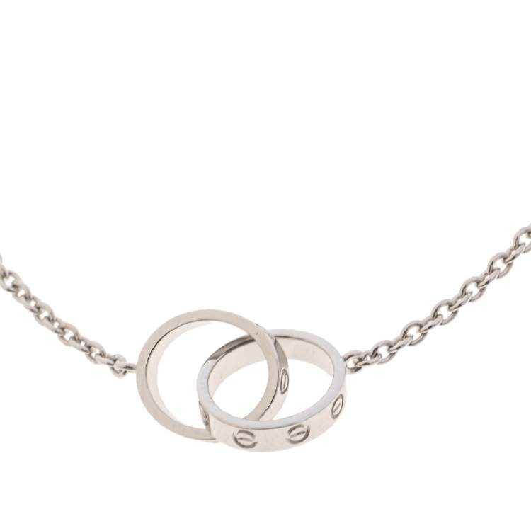 Pre Owned Cartier Love Interlocking 18K White Gold Bracelet