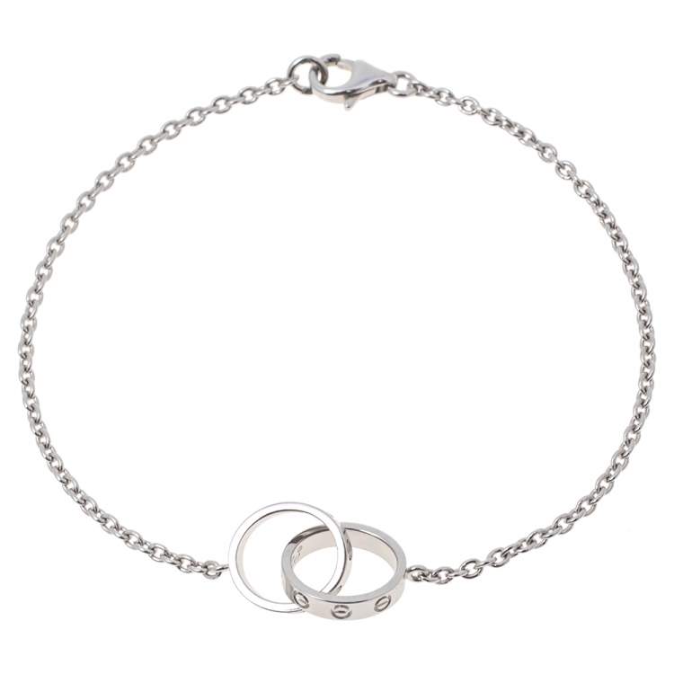 Pre Owned Cartier Love Interlocking 18K White Gold Bracelet