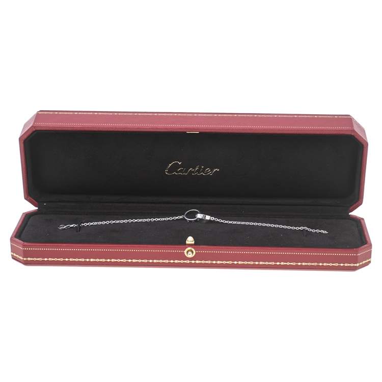 Pre Owned Cartier Love Interlocking 18K White Gold Bracelet