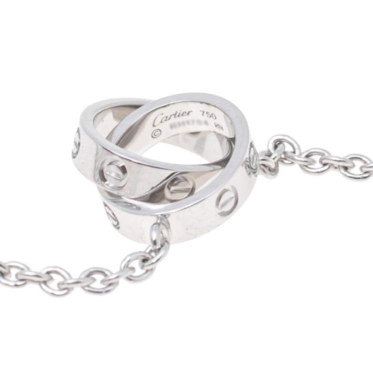 Pre Owned Cartier Love Interlocking 18K White Gold Bracelet
