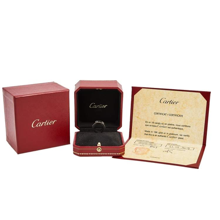 Pre Owned Cartier Love 18K White Gold Band Ring Size 53