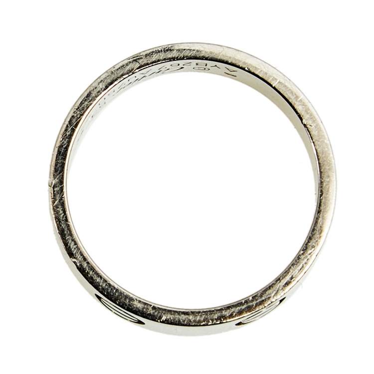 Pre Owned Cartier Love 18K White Gold Band Ring Size 53