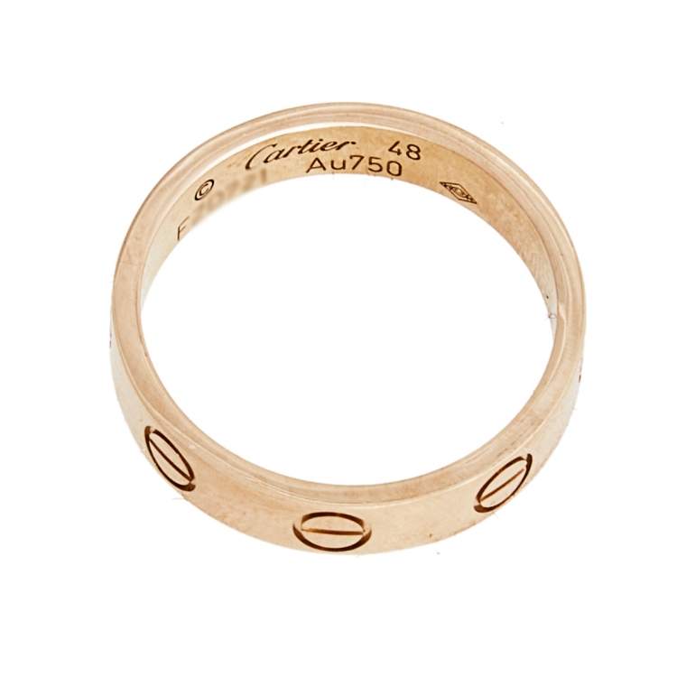 مملوكة مسبقًا Cartier Love 18K Rose Gold Narrow Wedding Band Ring 48