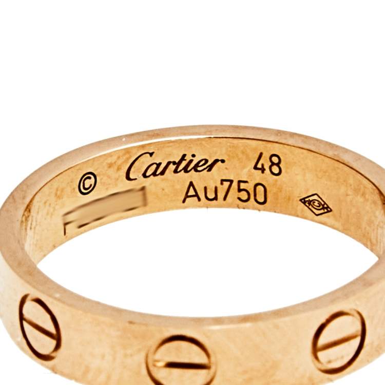 مملوكة مسبقًا Cartier Love 18K Rose Gold Narrow Wedding Band Ring 48