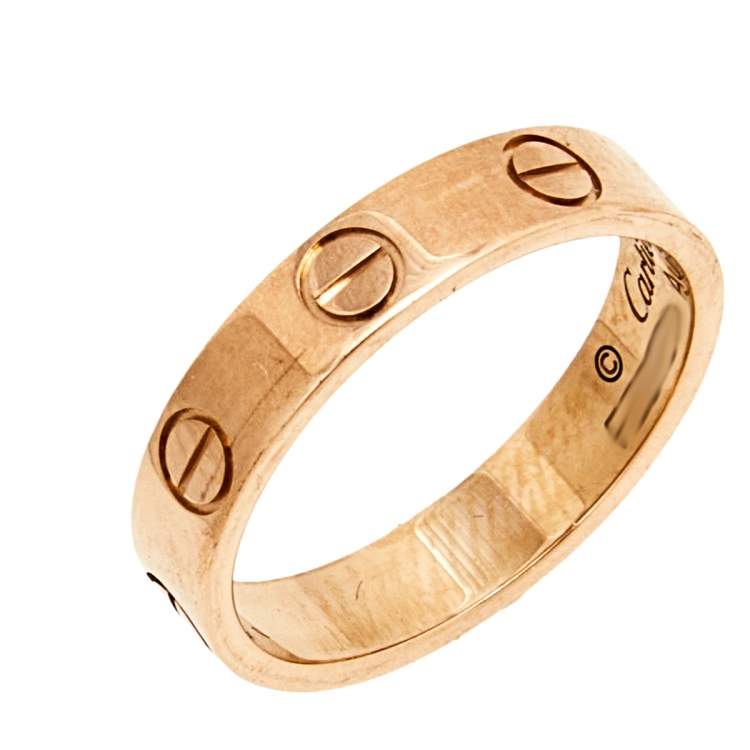 مملوكة مسبقًا Cartier Love 18K Rose Gold Narrow Wedding Band Ring 48