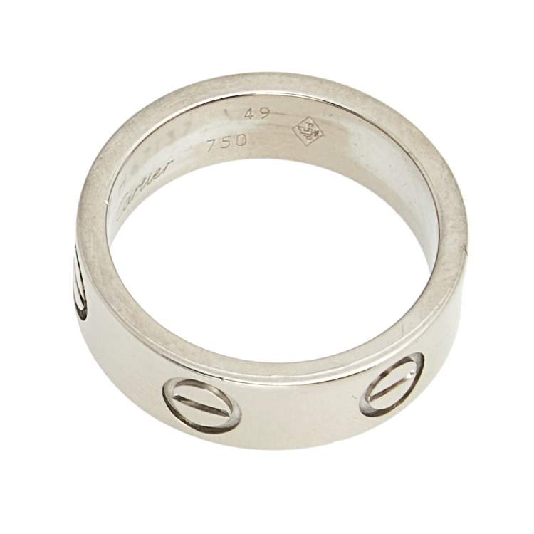 Pre Owned Cartier Love 18K White Gold Ring Size 49