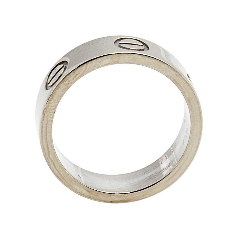 Pre Owned Cartier Love 18K White Gold Ring Size 49