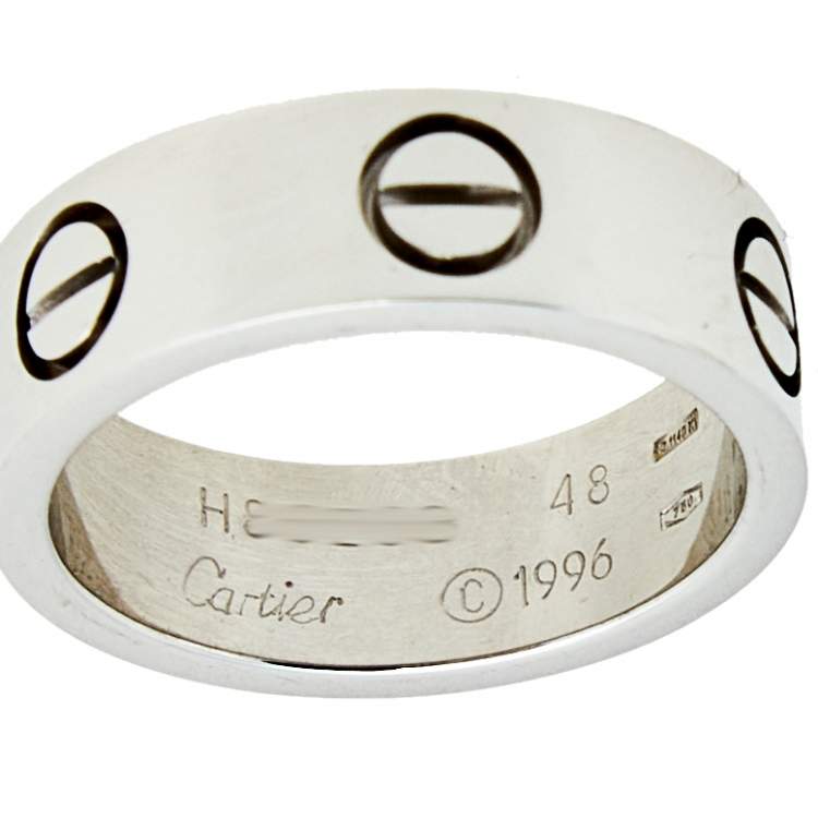 مملوكة مسبقًا Cartier Love 18K White Gold Ring Size 48