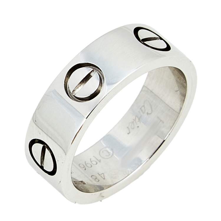 مملوكة مسبقًا Cartier Love 18K White Gold Ring Size 48