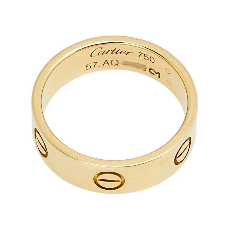 Pre Owned Cartier Love 18K Yellow Gold Ring Size Size 57