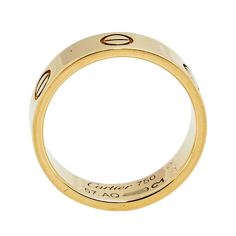 Pre Owned Cartier Love 18K Yellow Gold Ring Size Size 57