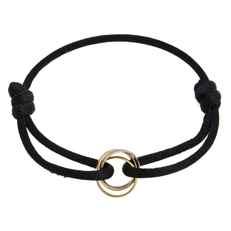 Cartier Trinity de Cartier 18k Three Tone Gold Black Adjustable Cord ...