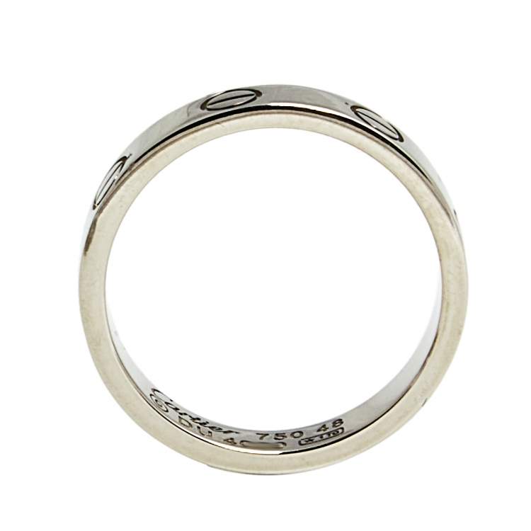 مملوكة مسبقًا Cartier Love 18k White Gold Narrow Wedding Band Ring Size 48