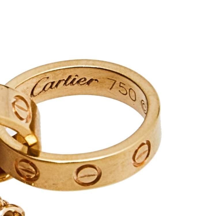 Pre Owned Cartier Love 2 Interlocking Loop 18k Rose Gold Necklace