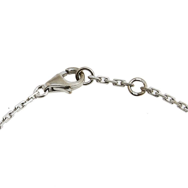 Pre Owned Cartier Love Interlocking Loop Black Ceramic 18k White Gold Bracelet