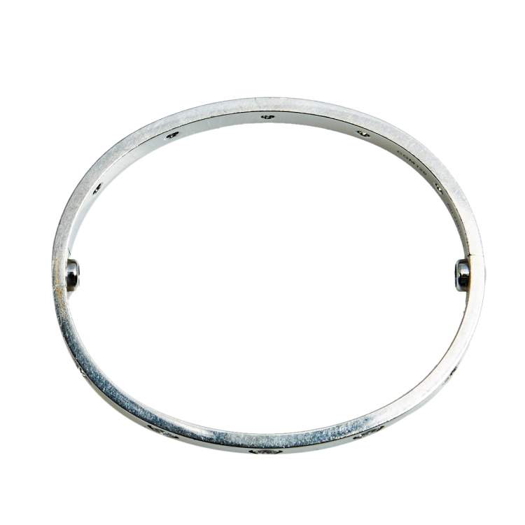 Pre Owned Cartier Love 10 Diamonds 18k White Gold Bracelet 16