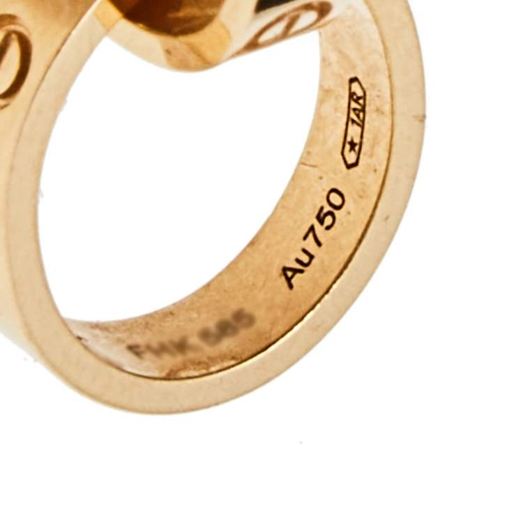 مملوكة مسبقًا Cartier Love Interlocking 2 Hoops 18K Rose Gold Pendant Necklace