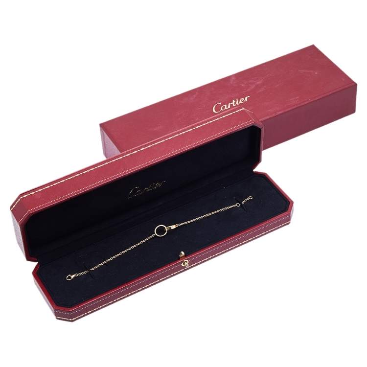 Pre Owned Cartier Love Interlocking 2 Hoops 18K Yellow Gold Bracelet