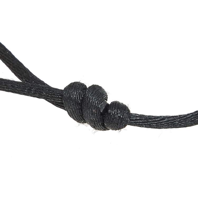 Pre Owned Cartier Trinity 18k Three Tone Gold Black Adjustable Cord Bracelet