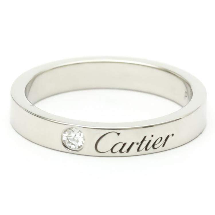 مملوكة مسبقًا Cartier C De Cartier Platinum Diamond Ring EU 49