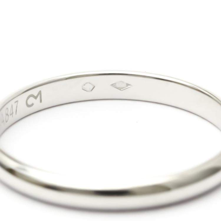 Pre Owned Cartier 1895 Wedding Band Platinum Ring EU 57