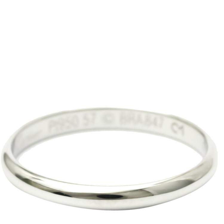 Pre Owned Cartier 1895 Wedding Band Platinum Ring EU 57