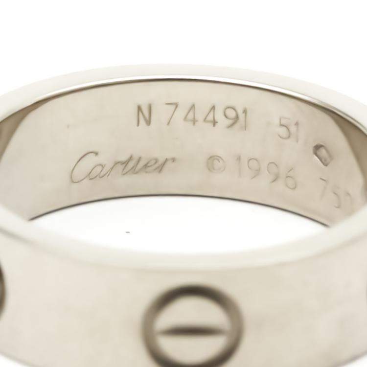 Pre Owned Cartier Love 18K White Gold Ring EU 51