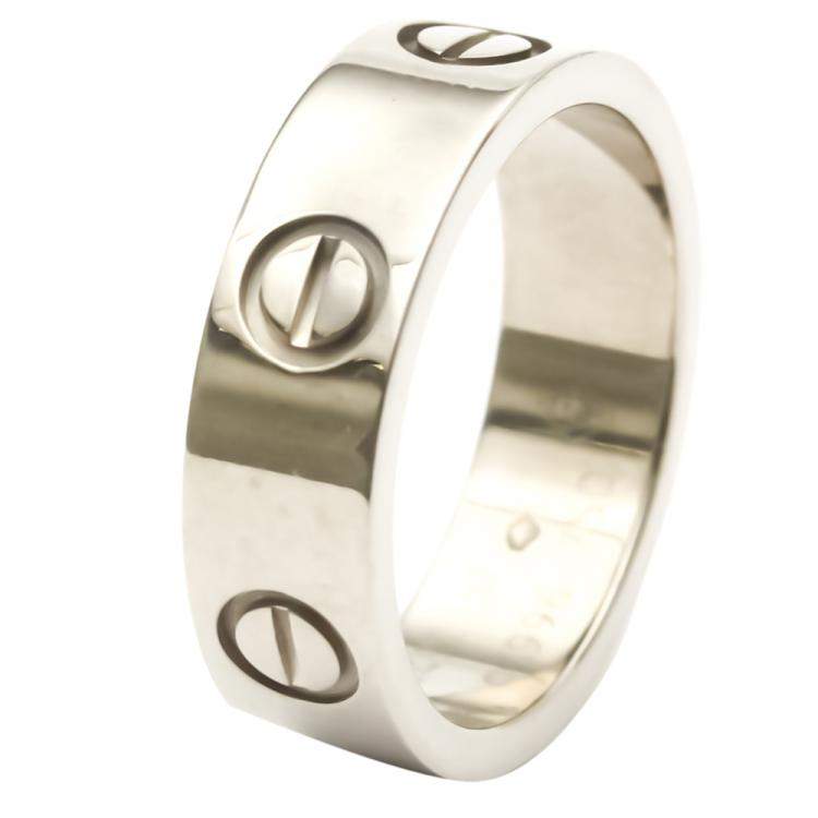 Pre Owned Cartier Love 18K White Gold Ring EU 51