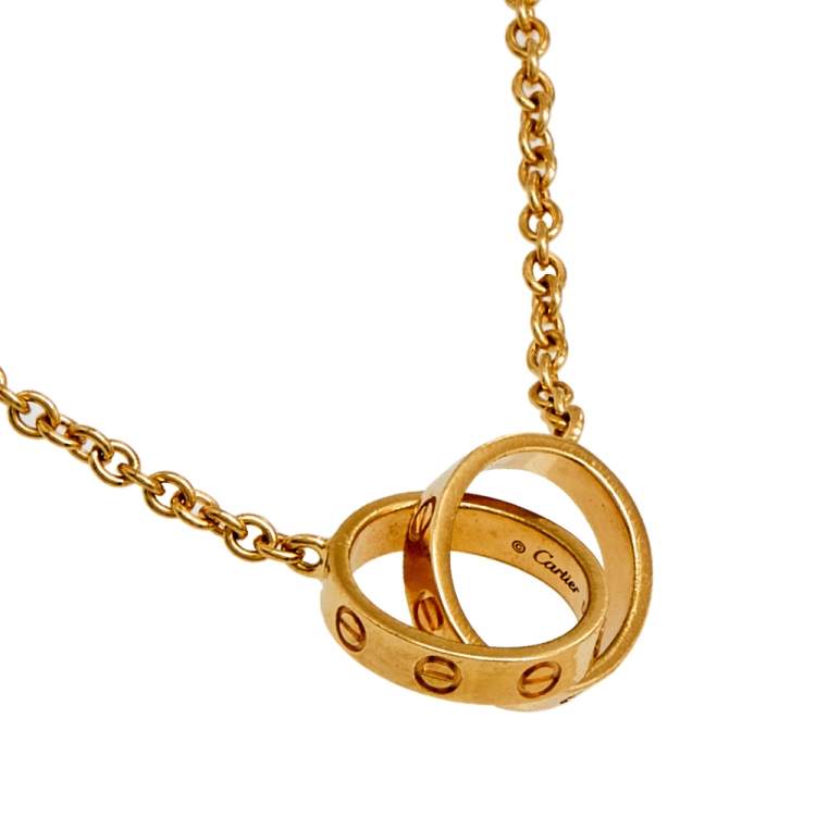 Pre Owned Cartier Love Interlocking 18k Yellow Gold Link Bracelet