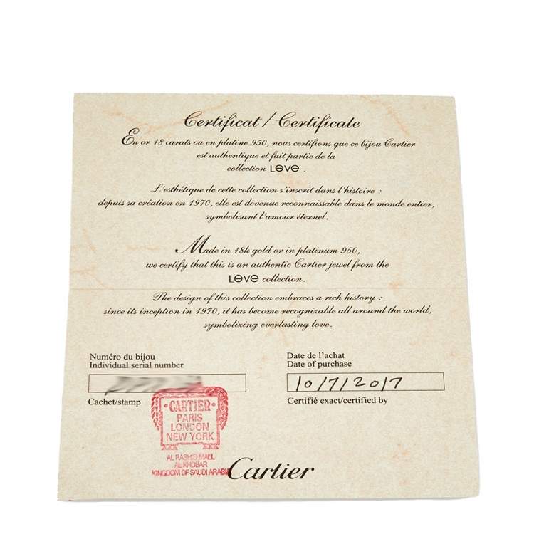 Pre Owned Cartier Love Interlocking 18k Yellow Gold Link Bracelet