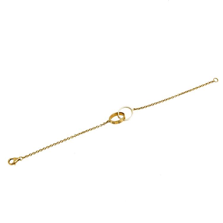 Pre Owned Cartier Love Interlocking Loops 18k Yellow Gold Link Bracelet