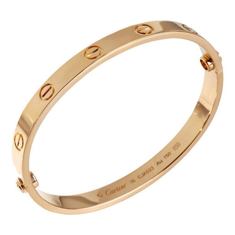 Cartier Love 18k Yellow Gold Bracelet 16 Cartier Tlc