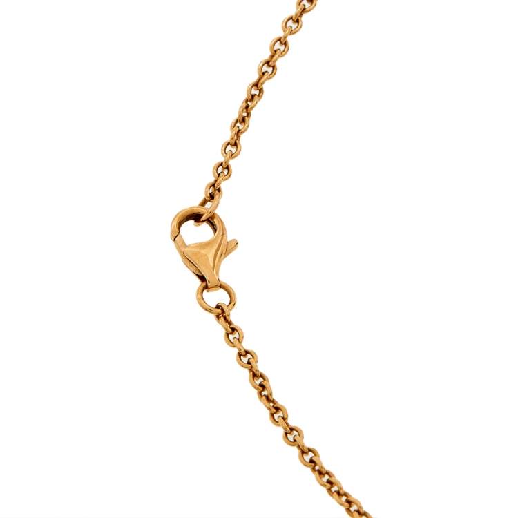Pre Owned Cartier Love Interlocking 2 Loop 18K Rose Gold Pendant Necklace