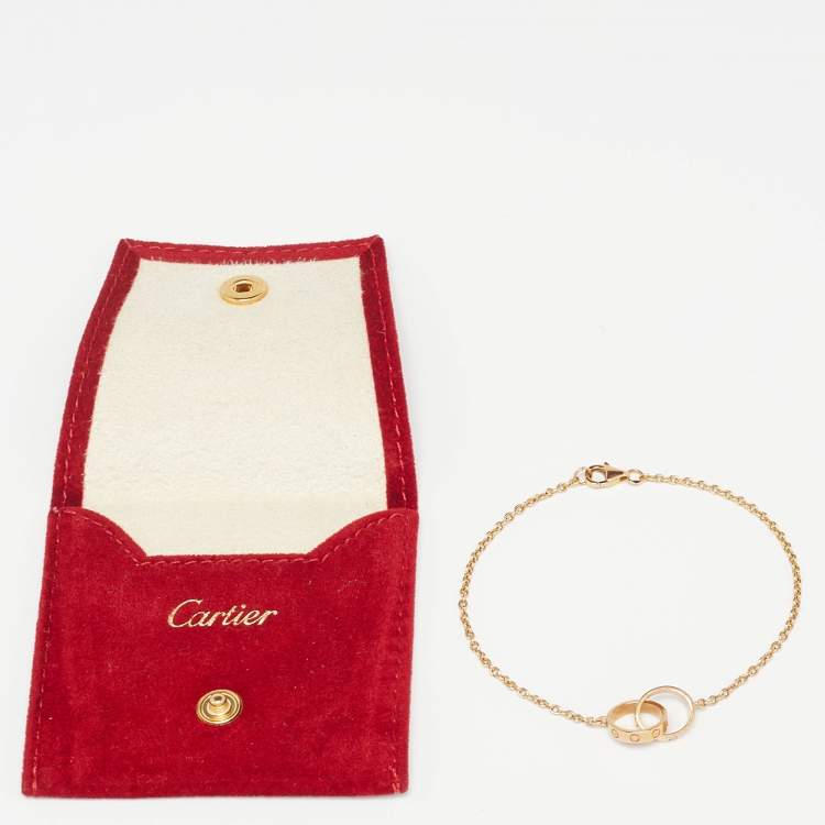 Pre Owned Cartier Love Interlocking Loop 18k Rose Gold Link Bracelet