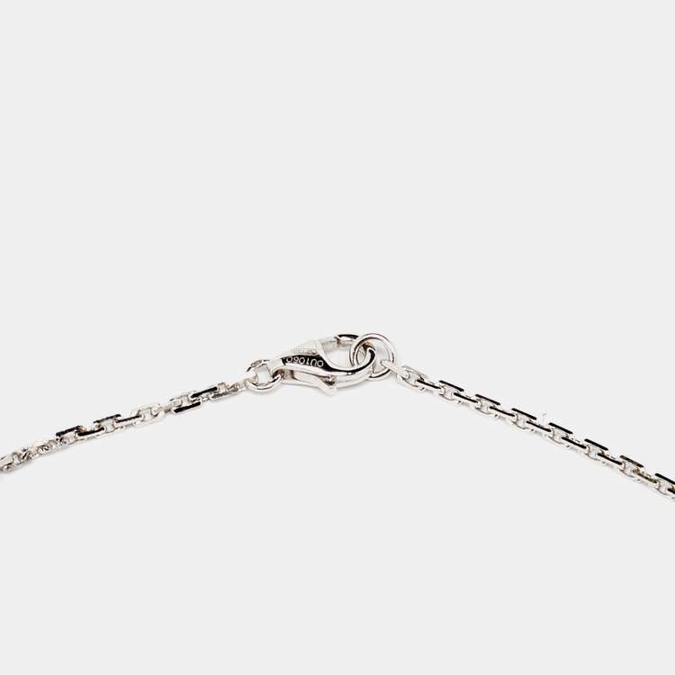 Pre Owned Cartier Love Interlocking Loop Diamond Ceramic 18K White Gold Necklace
