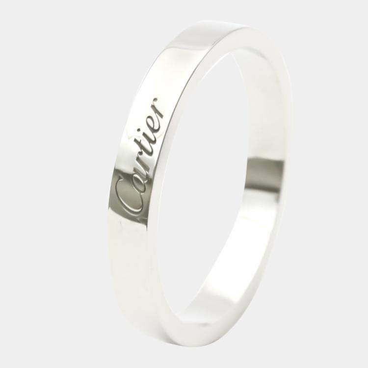 Pre Owned Cartier C De Cartier Platinum Ring EU 58