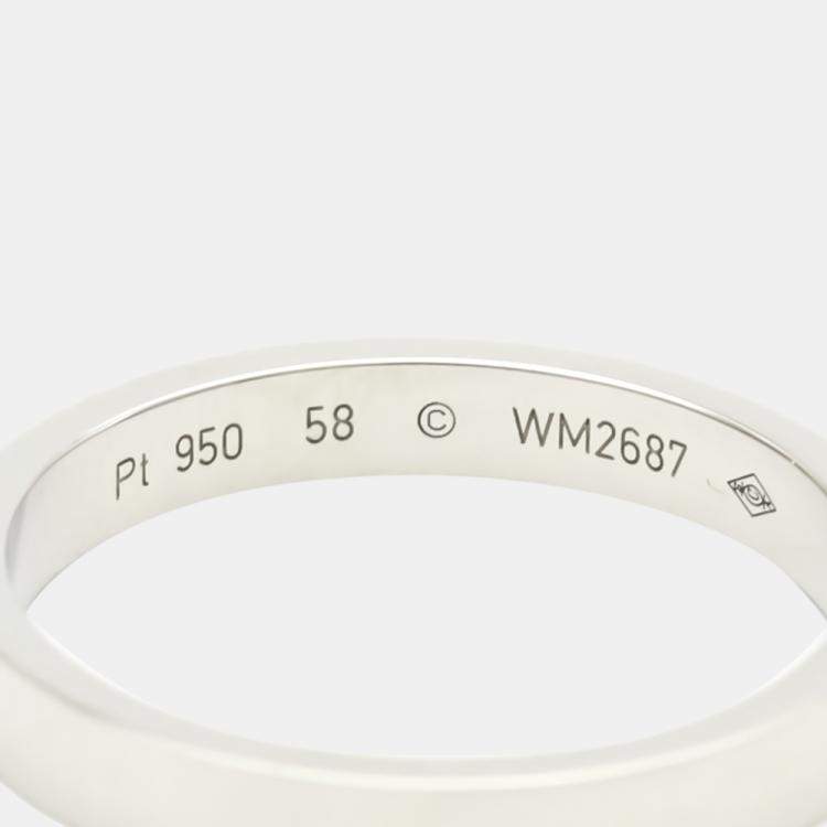 Pre Owned Cartier C De Cartier Platinum Ring EU 58