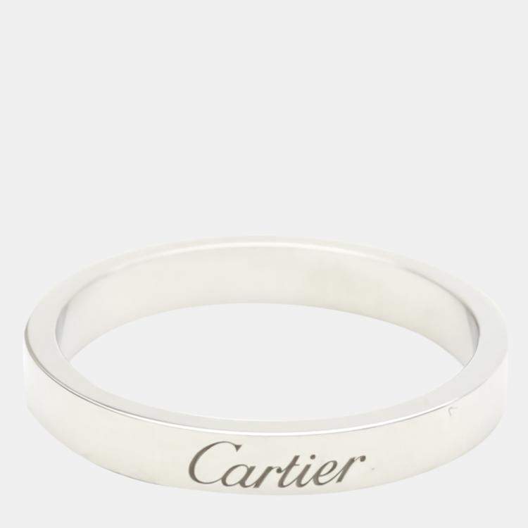 Pre Owned Cartier C De Cartier Platinum Ring EU 58