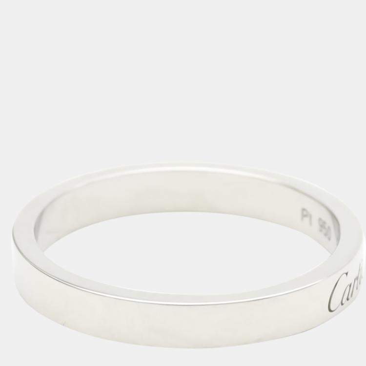 Pre Owned Cartier C De Cartier Platinum Ring EU 58