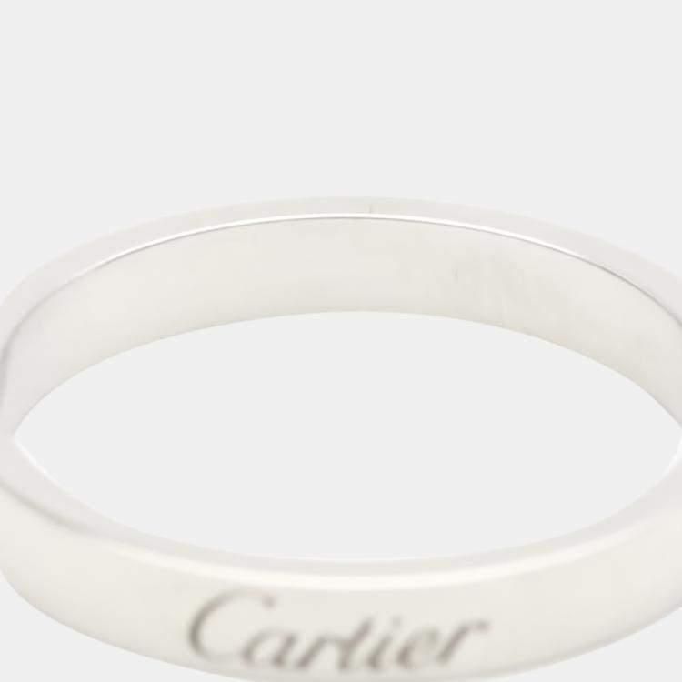Pre Owned Cartier C De Cartier Platinum Ring EU 58