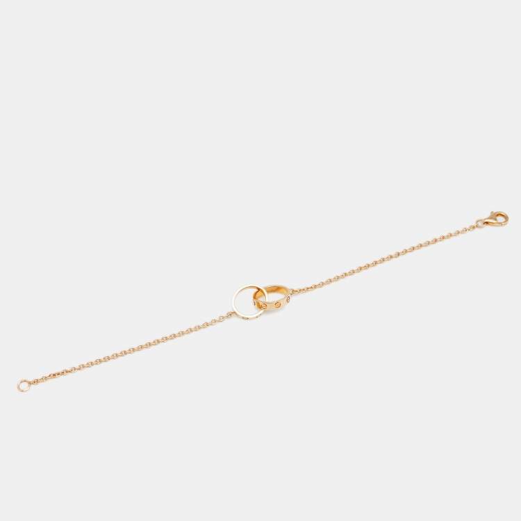 Pre Owned Cartier Love Interlocking Loops 18k Yellow Gold Link Bracelet