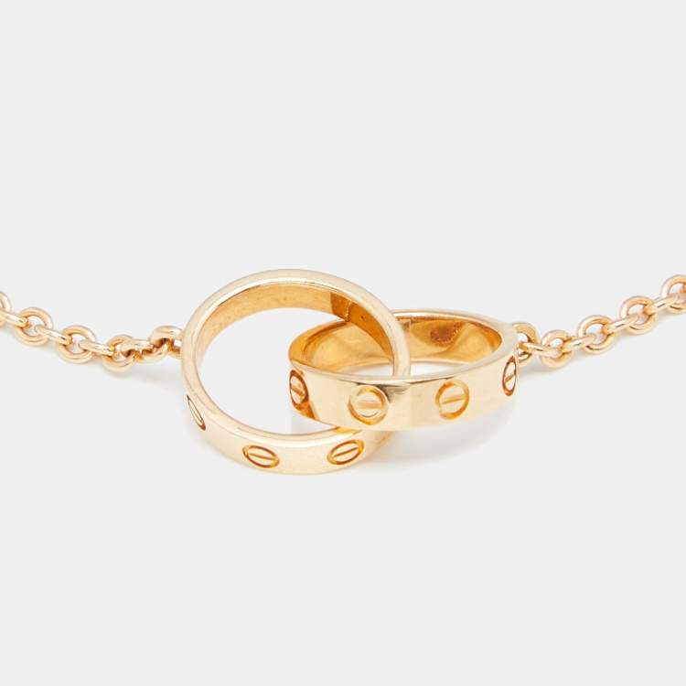 Pre Owned Cartier Love Interlocking Loops 18k Yellow Gold Link Bracelet
