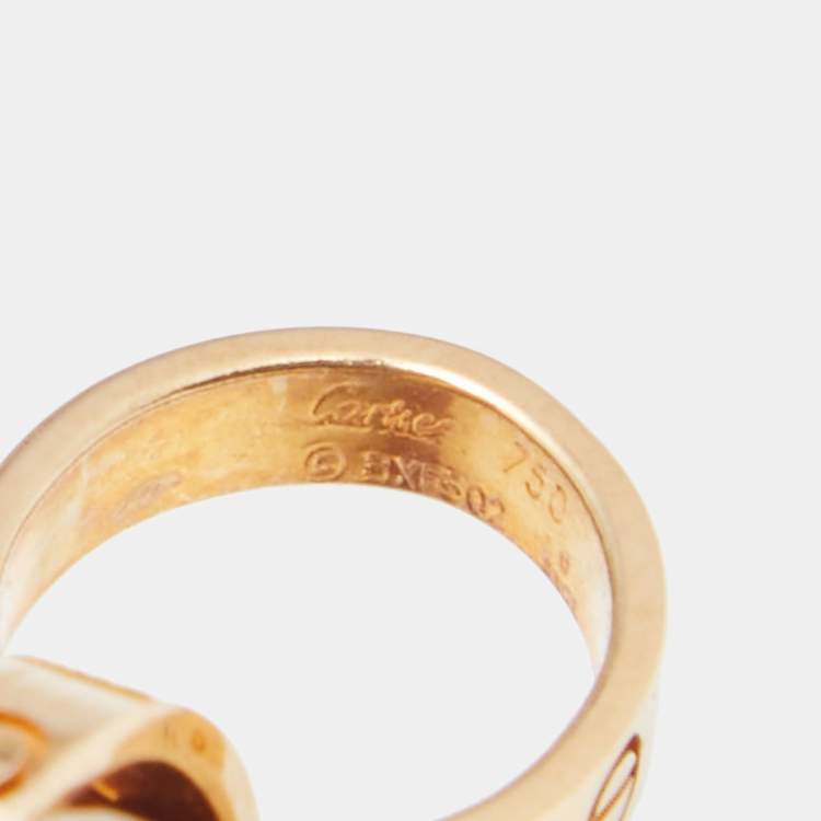 Pre Owned Cartier Love Interlocking Loops 18k Yellow Gold Link Bracelet