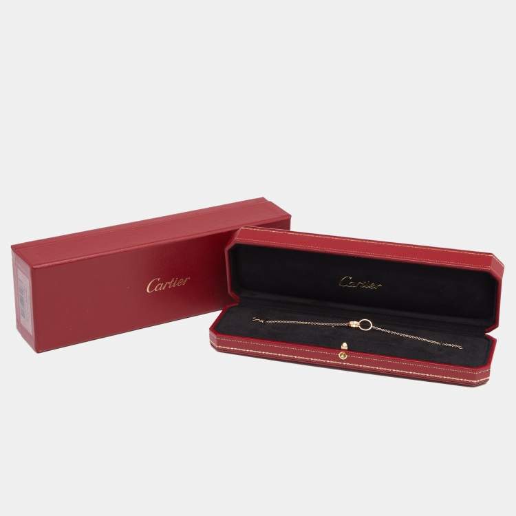 Pre Owned Cartier Love Interlocking Loop 18K Rose Gold Link Bracelet