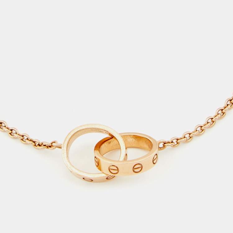 Pre Owned Cartier Love Interlocking Loop 18K Rose Gold Bracelet