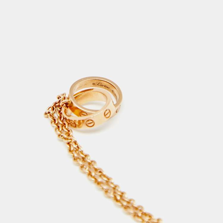 Pre Owned Cartier Love Interlocking Loop 18K Rose Gold Bracelet