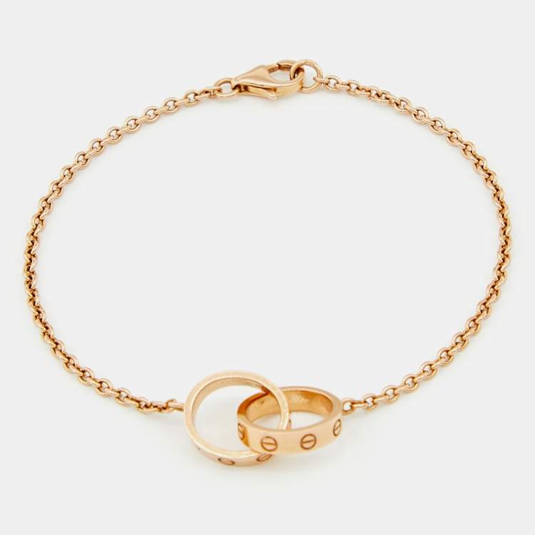 Pre Owned Cartier Love Interlocking Loop 18K Rose Gold Bracelet