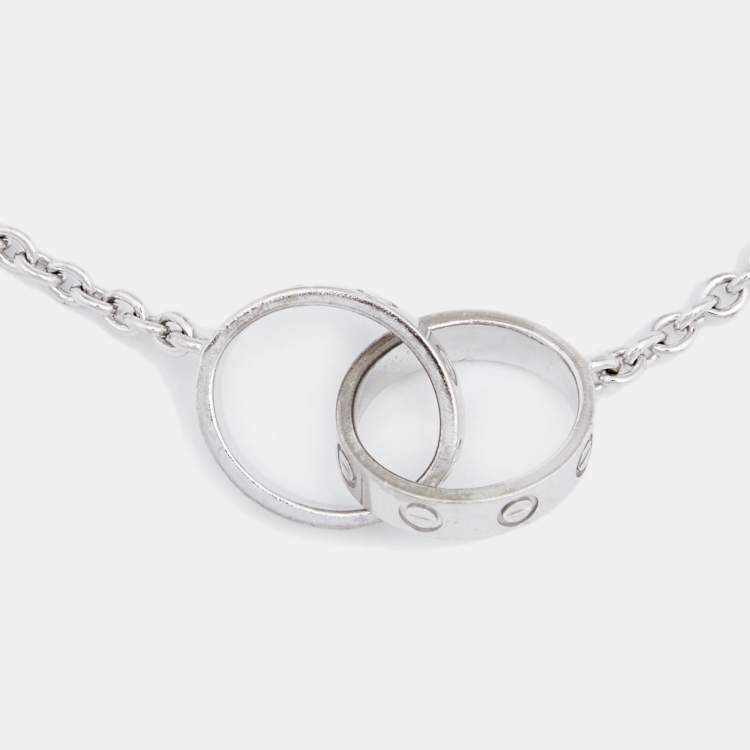 Pre Owned Cartier Love Interlocking 18K White Gold Bracelet